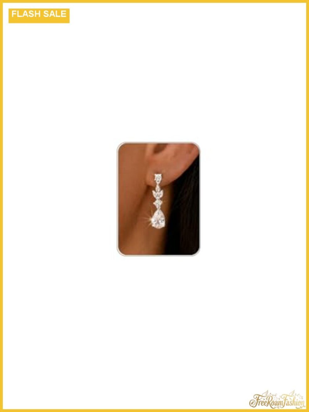 14K Gold Plated CZ Dangle Earrings Drop Wedding Bridal Prom Jewelry